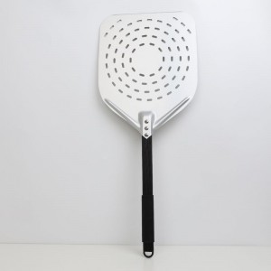 Poignée détachable anodisée 12 pouces/13inch/14 pouce perforée en aluminium pizza pizza pellette pizza spatule pizza paddle avec quatre cercles